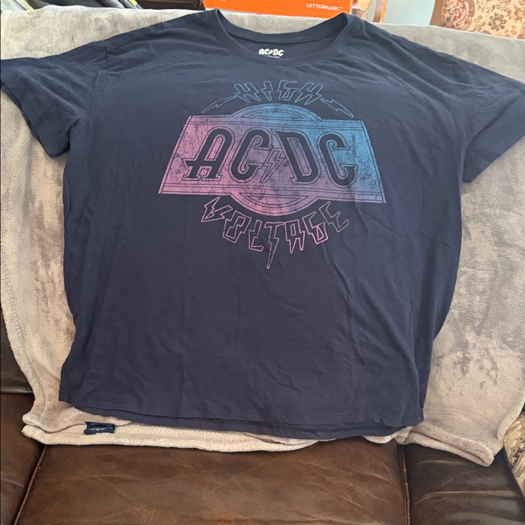 Ac/Dc Navy Blue High Voltage Tee